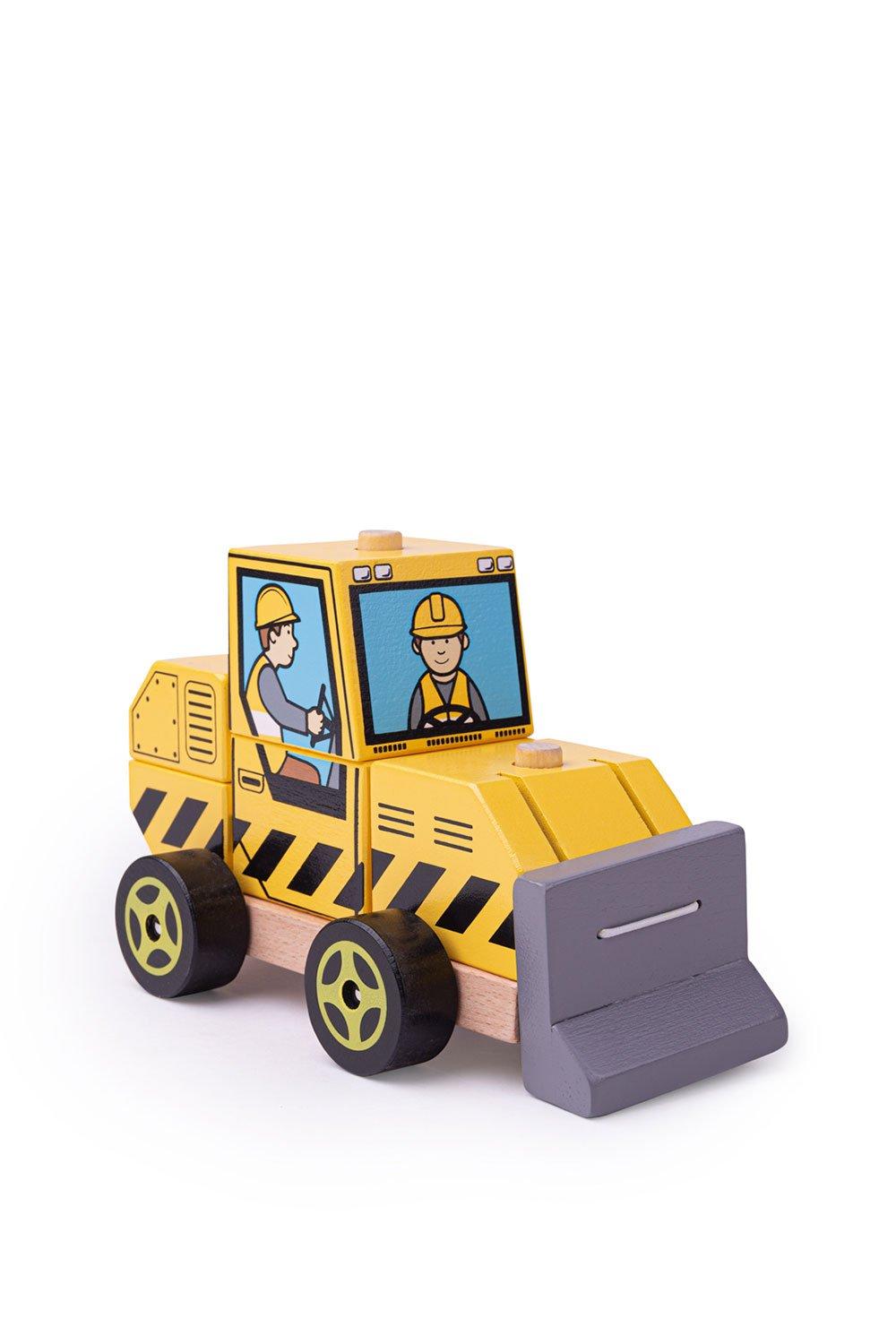 Bigjigs Toys Stacking Bulldozer Toy|yellow