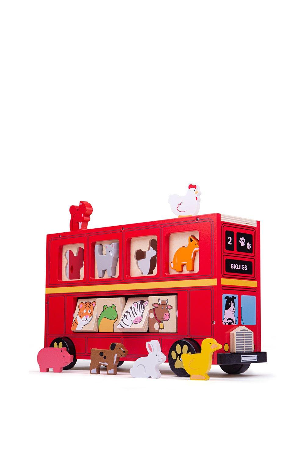 Bigjigs Toys Shape Sorter Bus Toy|red