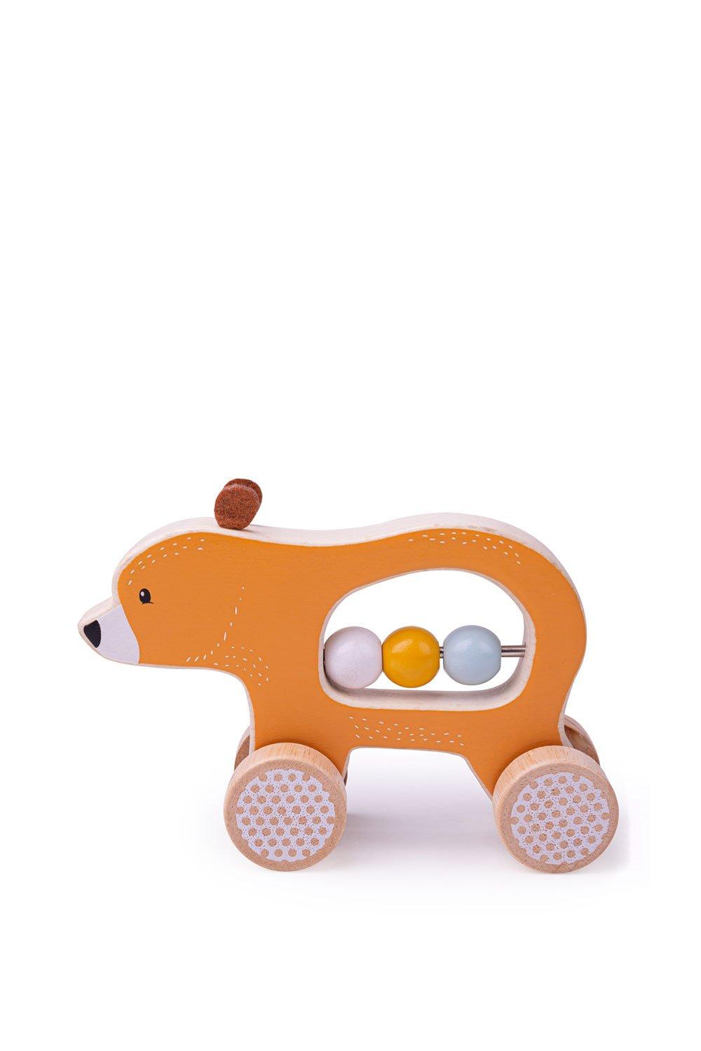 Bigjigs Toys Push Along Bear|pale orange