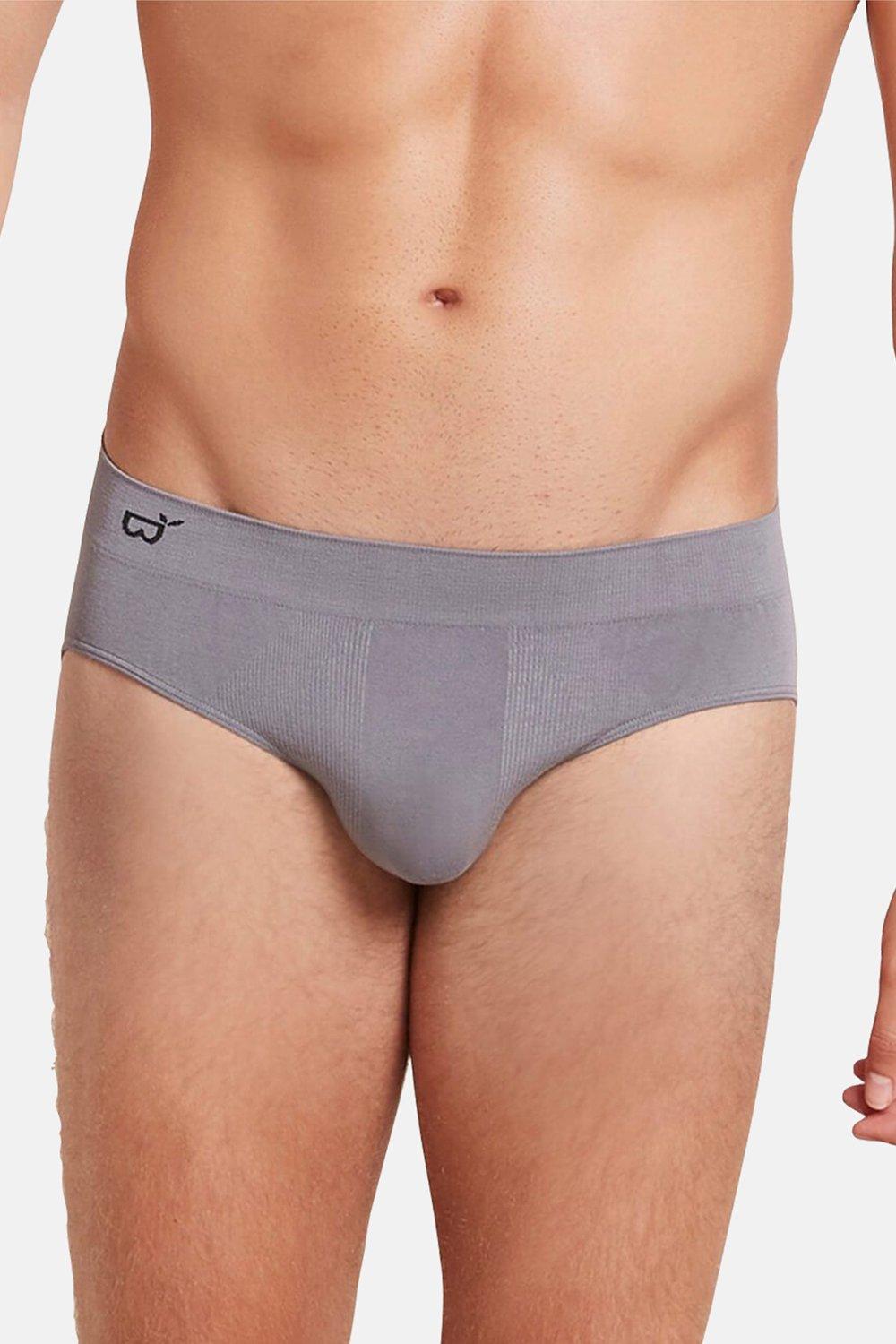  Organic Bamboo Mens Original Brief - Grey - Size Small