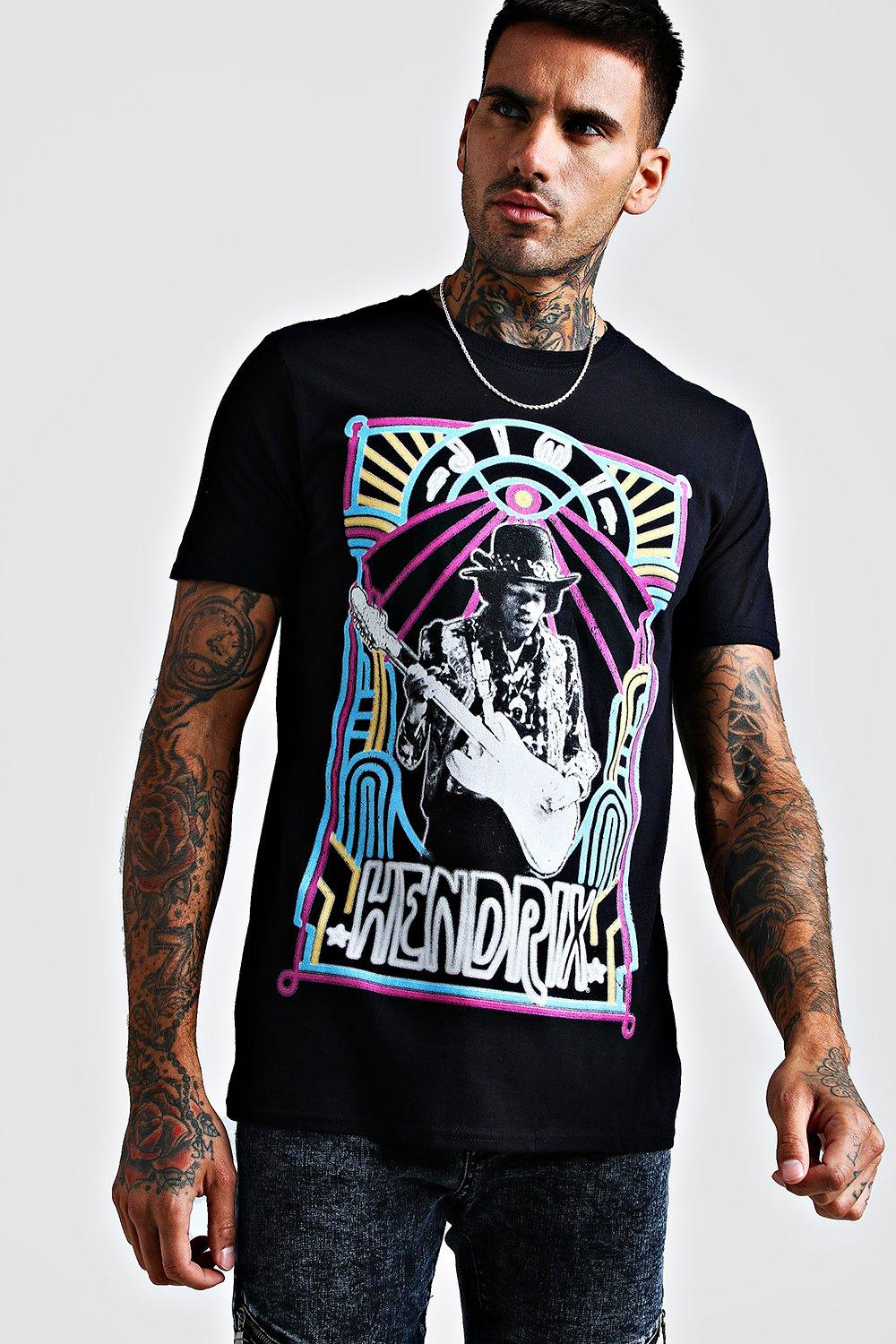 

Неоновая лицензированная футболка Jimmy Hendrix, Black