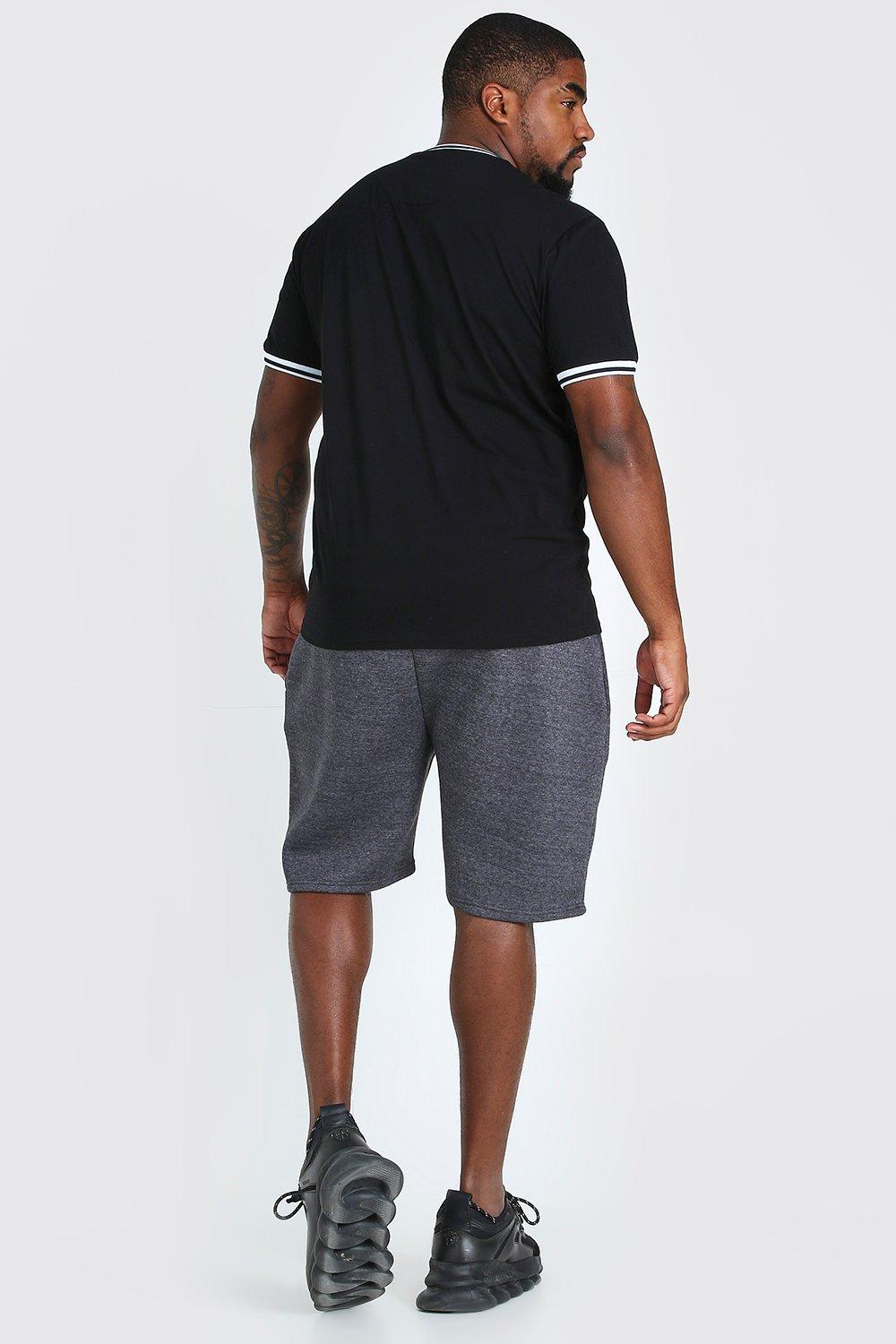 Big And Tall Jersey-Shorts mit MAN-Schriftzug ANTHRAZIT Freizeitmode