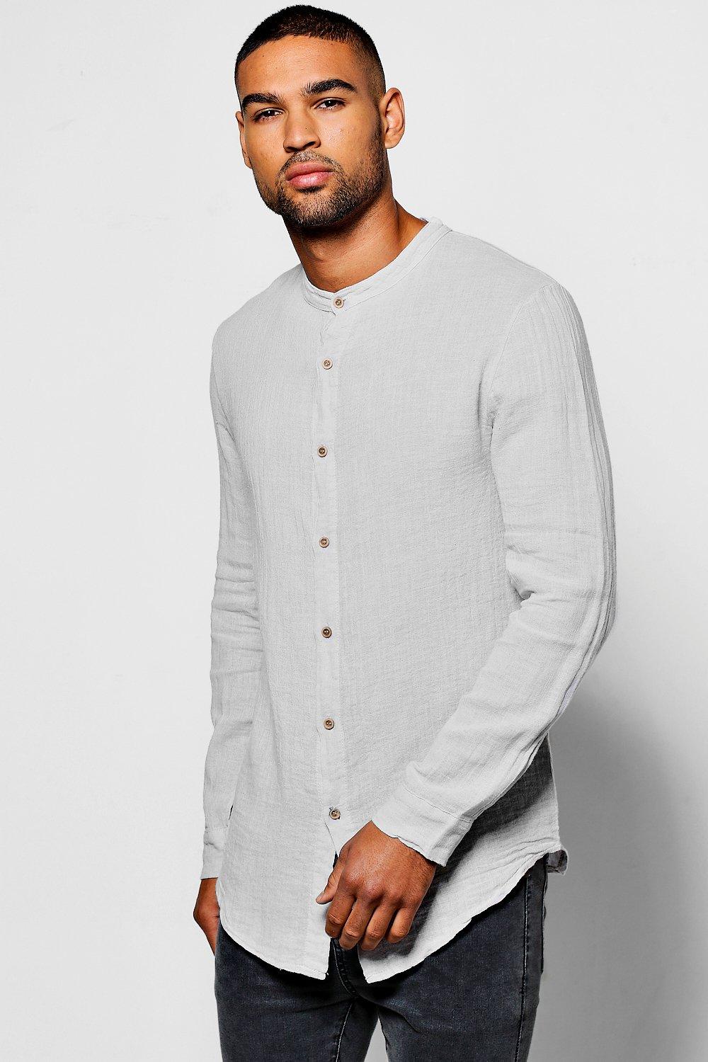 mens long sleeve linen shirts uk