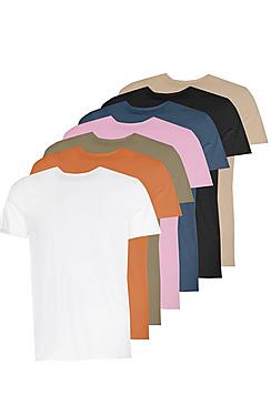 7 Pack T-Shirt With Rolled Sleeve