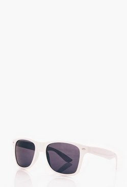 White Frame Wayferer Sunglasses