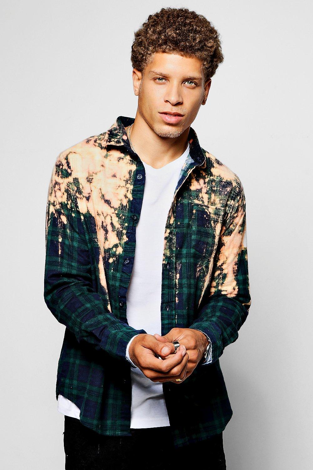 Long Sleeve Bleach Check Shirt