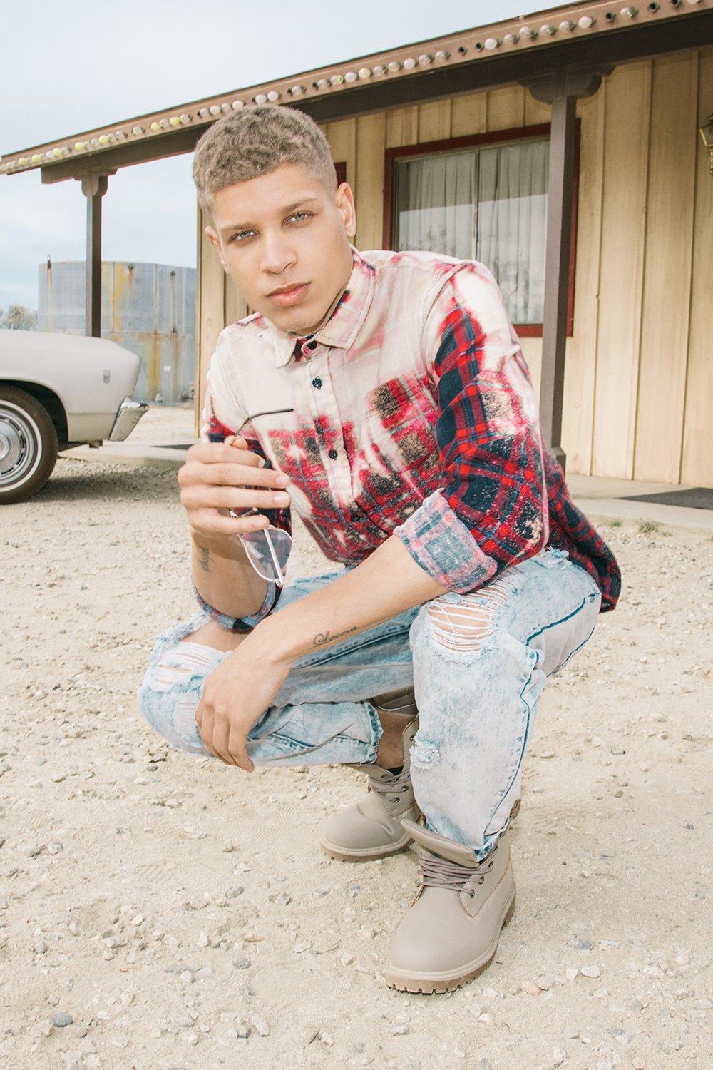 Long Sleeve Bleach Check Shirt