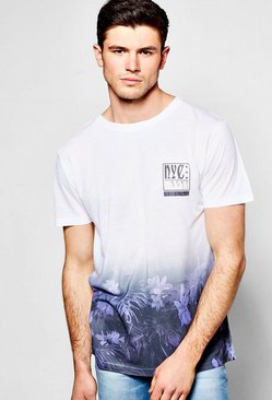 NYC Faded Floral T Shirt