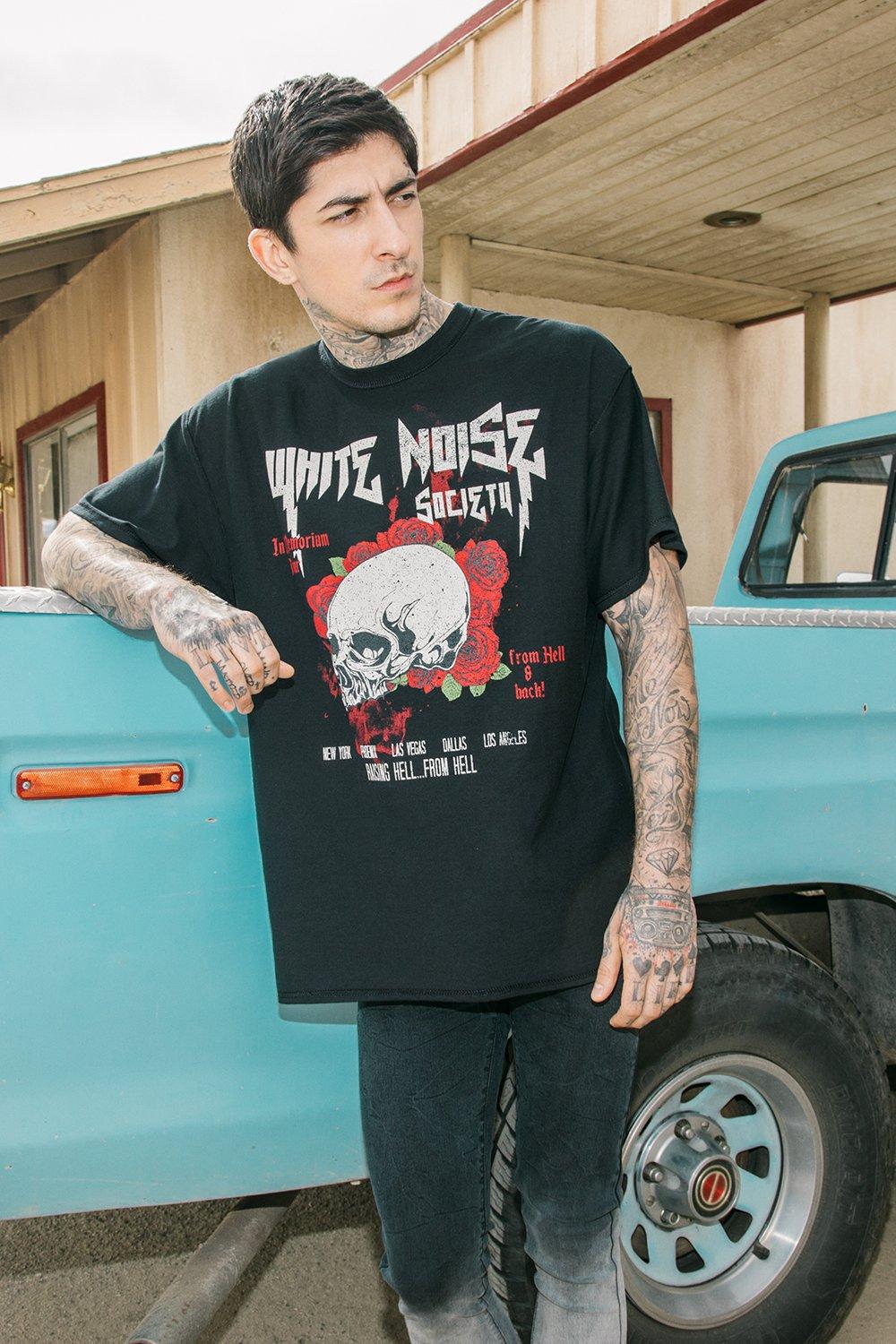 Oversized White Noise Reverse T Shirt