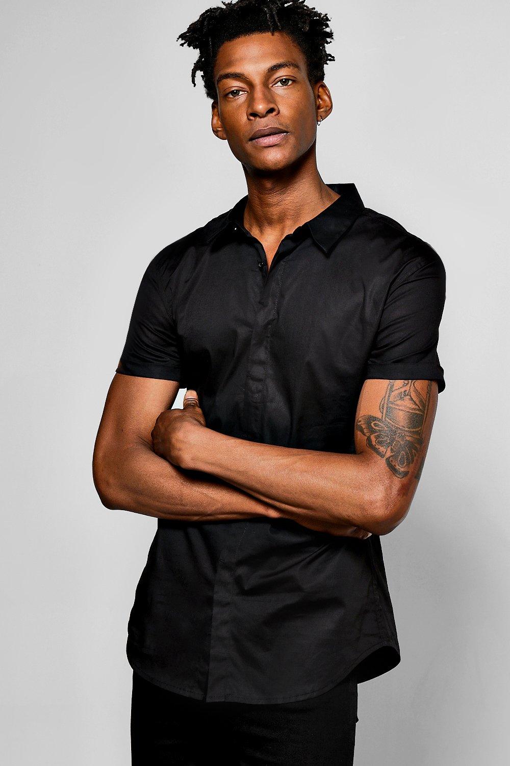 Slim Fit Short Stretch Sleeve Shirt