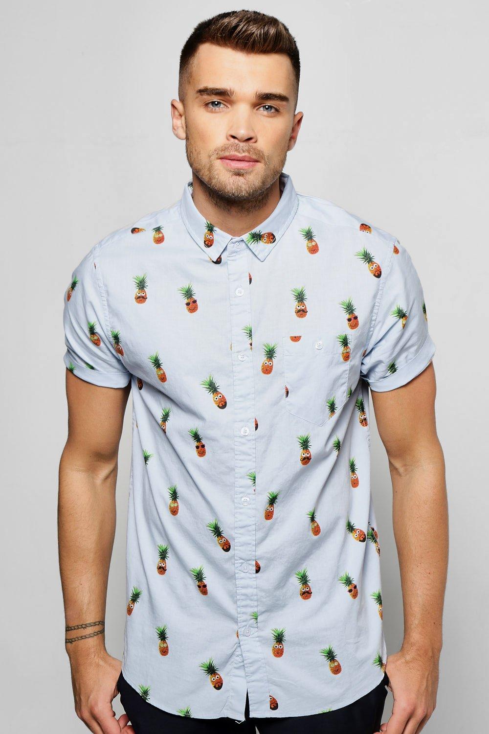 Short Sleeve Pineapple Print Shirt