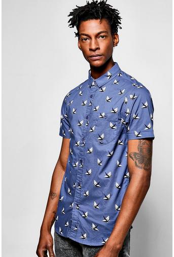 Origami Bird Short Sleeve Shirt