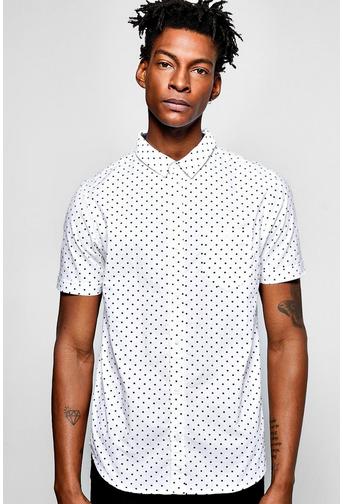 Short Sleeve Polka Dot Print Shirt