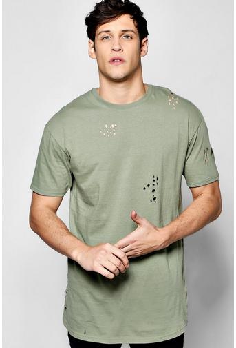 Longline Distressed T Shirt