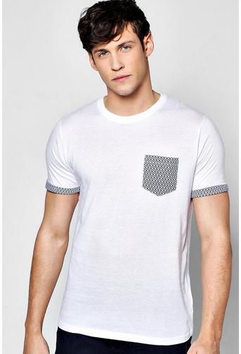 Geo Print Pocket T Shirt