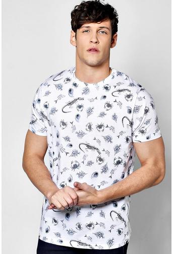 All Over Fossil Print T Shirt