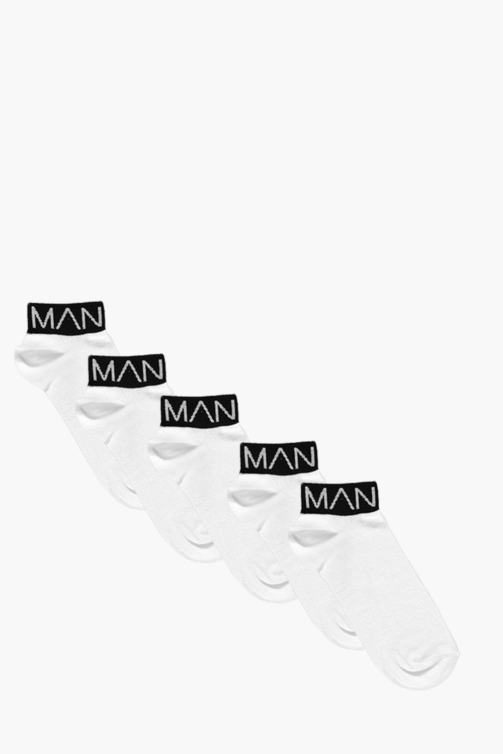 5 Pack MAN Branded Trainer Socks