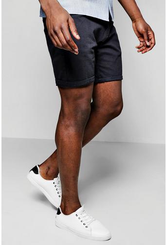 Cotton Twill Chino Shorts With Turn Ups