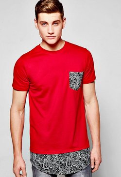 Longline Bandana Print T Shirt