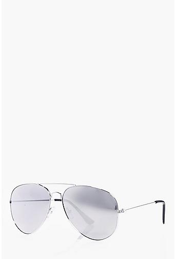 Silver Frame Aviator Sunglasses