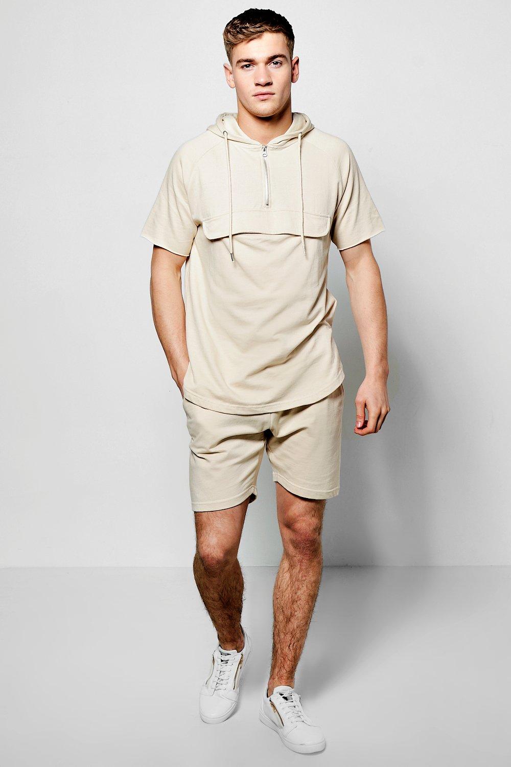 sweat shorts and hoodie set