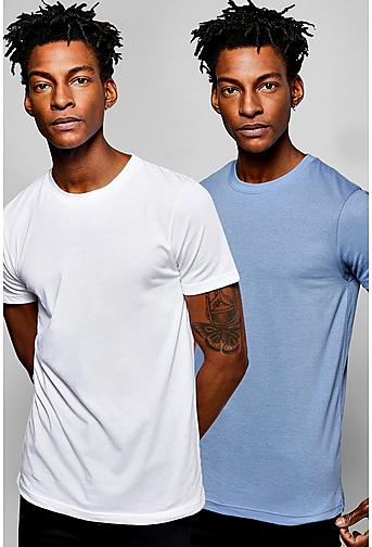 2 Pack Muscle Fit Crew Neck T Shirts