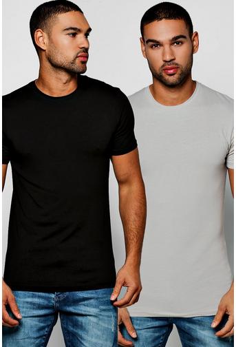 2 Pack Muscle Fit Crew Neck T Shirts