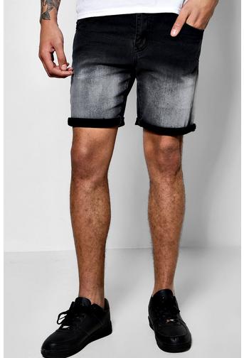 Skinny Stretch Dip Dye Denim Shorts