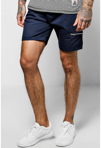 Skinny Fit Zip Chino Shorts