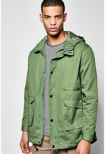 Hooded Fishtail Cotton Parka