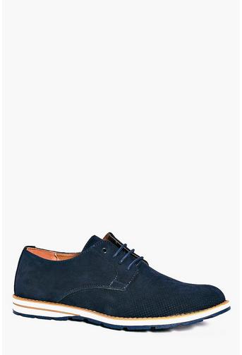 Smart Suedette Derbie Shoe With Contrast Sole