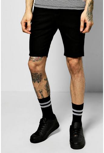 Skinny Stretch Biker Denim Shorts