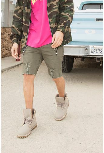 Skinny Stretch Biker Denim Shorts