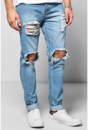 Skinny Fit Vintage Wash Rigid Jeans