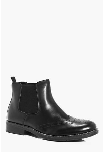 Brogue Detail Chelsea Boots