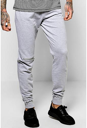 Skinny Fit Joggers With Knee Zip