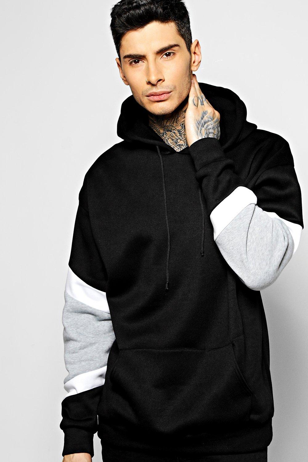 Boohoo Mens Oversized Block Sleeve Hoodie | eBay