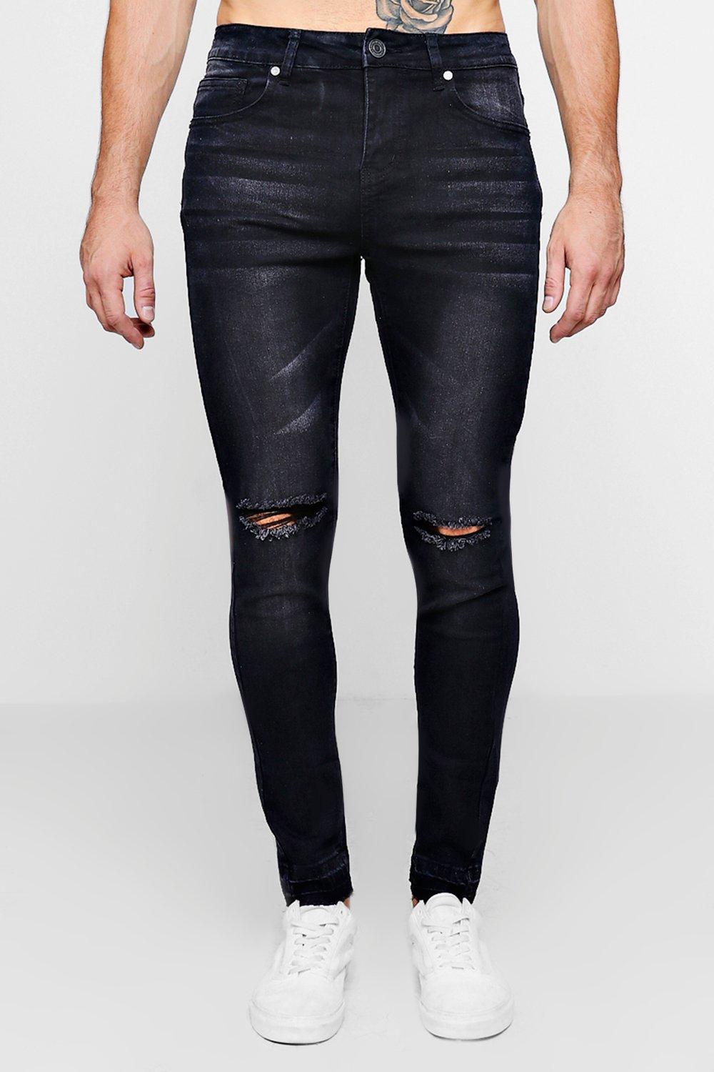 super distressed skinny jeans