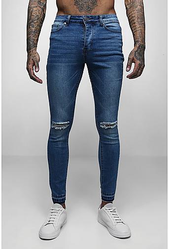 Super Skinny Raw Edge Distressed Jeans