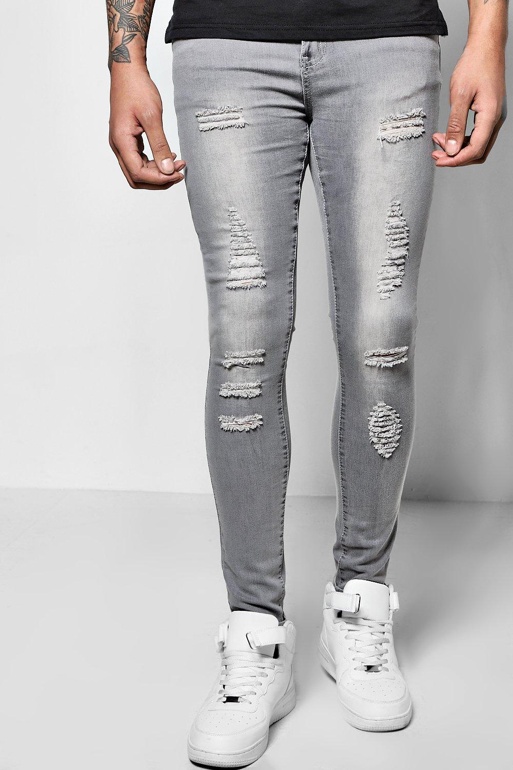 All Over Ripped Super Skinny Fit Jeans