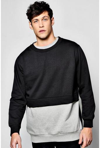 Oversized Contrast Zip Sweatshirt