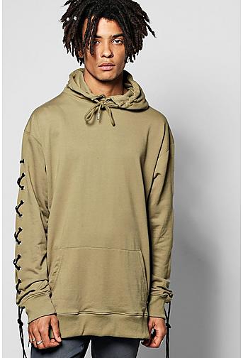 Oversized Lace Up Hoodie