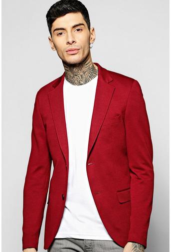 Slim Fit Honeycomb Blazer