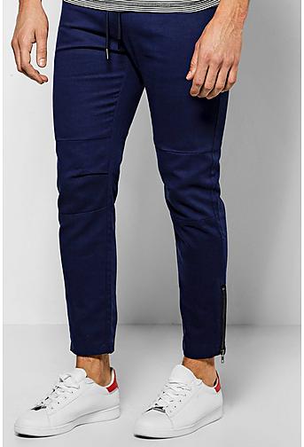 Skinny Fit Chinos With Rp Knee And Zips