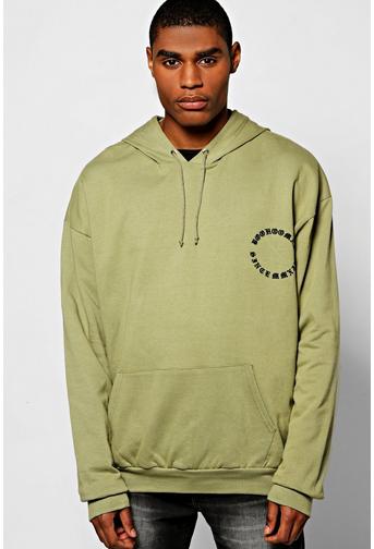 Oversized MAN Back Print Hoodie