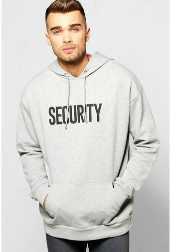 Oversized Security Print Hoodie