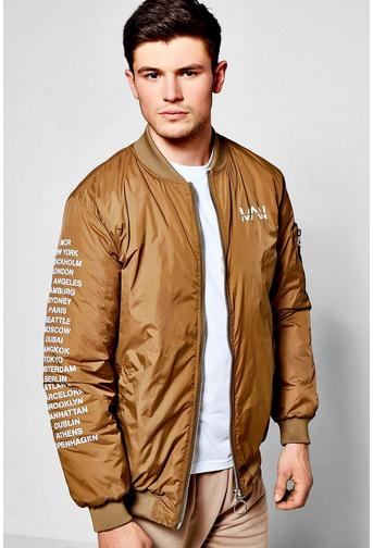Oversized MA1 Bomber With City Print