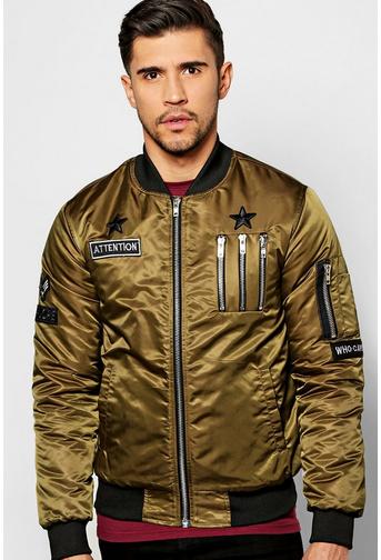 Multi Badged & Zipped MA1 Bomber