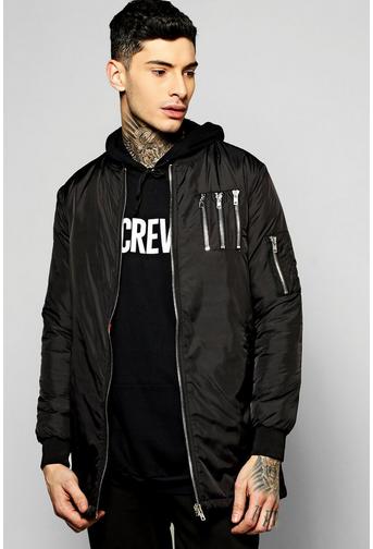 Longline Multi Zip MA1 Bomber