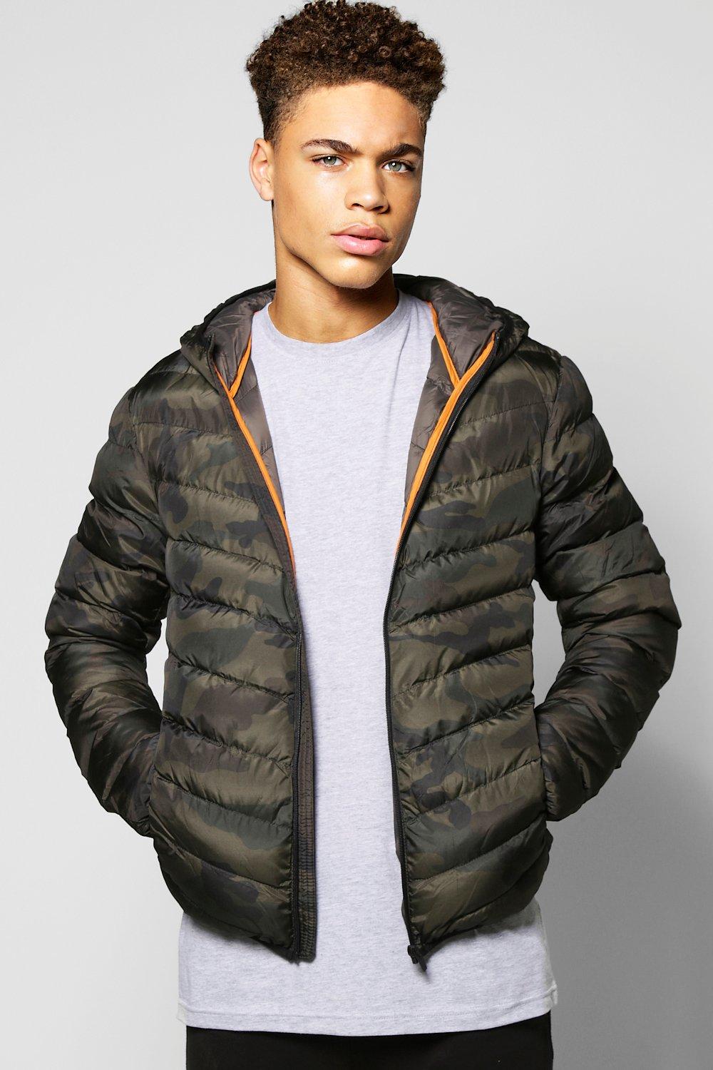 Quilted Camo Jacket With Hood camo